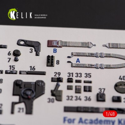 P-38F &quot;Lightning&quot; 3D декаль интерьер для комплекта Academy 1/48 КЕЛИК K48108 детальное изображение 3D Декали Афтермаркет