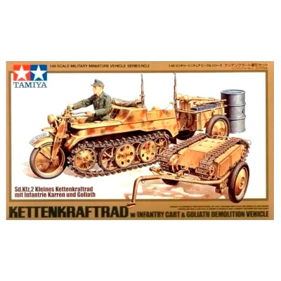 Сборная модель 1/48 Kettenkfraftrad с пехотной тележкой и машина для сноса зданий Goliath TH детальное изображение Автомобили 1/48 Автомобили