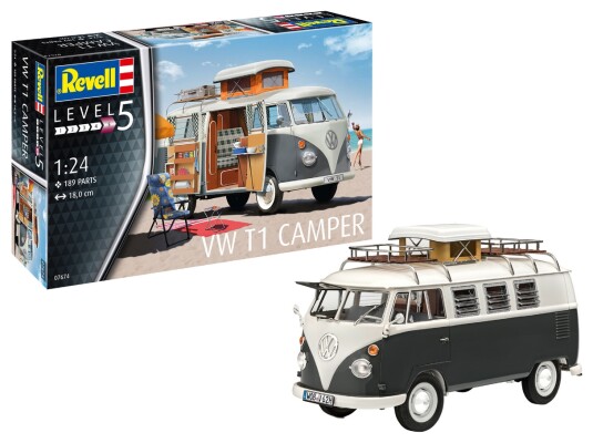 Збірна модель 1/24 Фургон Volkswagen T1 Camper Revell 07674 детальное изображение Автомобили 1/24 Автомобили