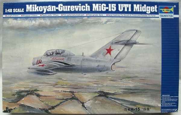 Scale model 1/48 Two-seater training aircraft MiG-15 UTI Midget Trumpeter 02805 детальное изображение Самолеты 1/48 Самолеты