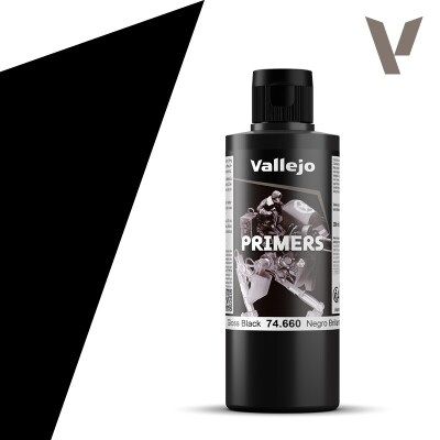 Грунт Глянсовий чорний для металіків (Gloss Black) 200мл Vallejo VAL 74660 детальное изображение Грунтовки Модельная химия