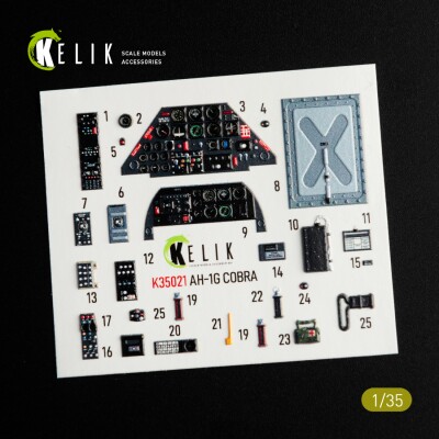 AH-1G 'Cobra' 3D interior decal for ICM kit 1/35 KELIK K35021 детальное изображение 3D Декали Афтермаркет