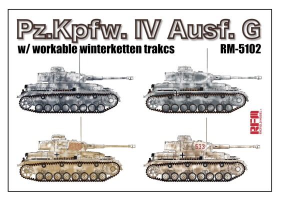 Збірна модель 1/35 Танк Pz.Kpfw Танк. IV Ausf. G з робочими траками Winterketten Rye Field Model RM-5102 детальное изображение Бронетехника 1/35 Бронетехника