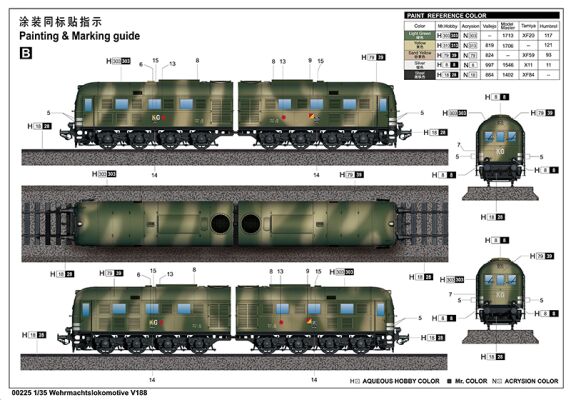 Збірна модель 1/35 Німецький локомотив Wehrmacht  V188 Trumpeter 00225 детальное изображение Железная дорога 1/35 Железная дорога