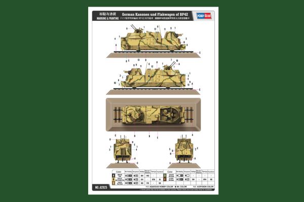 Сборная модель зенитного броневагона немецкого бронепоезда БП-42 детальное изображение Железная дорога 1/72 Железная дорога