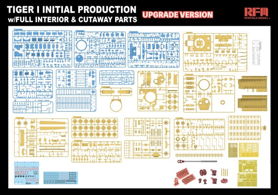 Збірна модель 1/35 Танк Tiger I, початковий випуск, початок 1943, оновлена версія з повним інтер'єром RFM RM-5131 детальное изображение Бронетехника 1/35 Бронетехника