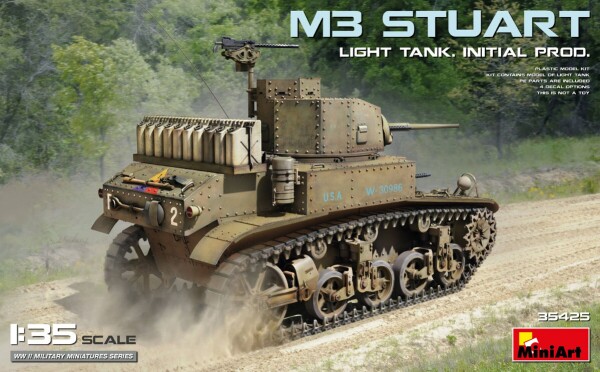 Збірна модель 1/35 Британський танк М3 Stuart початкова версія MiniArt 35425 детальное изображение Бронетехника 1/35 Бронетехника