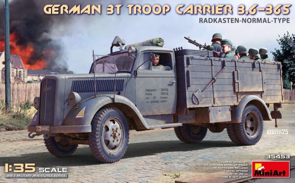 Сборная модель 1/35 Немецкий грузовик для пехоты 3,6-36S МиниАрт 35453 детальное изображение Автомобили 1/35 Автомобили
