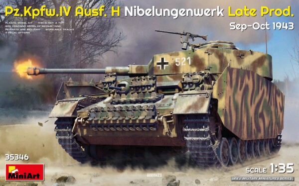 Збірна модель 1/35 Німецький танк Pz.Kpfw.IV Ausf. H Nibelungenwerk Late Prod Miniart 35346 детальное изображение Бронетехника 1/35 Бронетехника