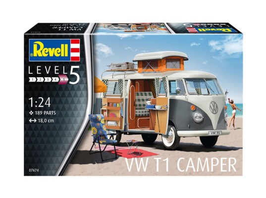 Збірна модель 1/24 Фургон Volkswagen T1 Camper Revell 07674 детальное изображение Автомобили 1/24 Автомобили