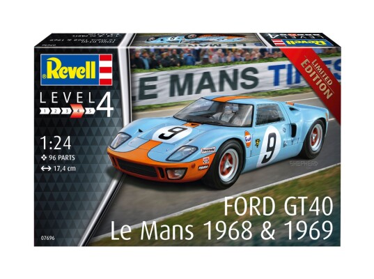 Збірна модель 1/24 Автомобіль Ford GT 40 Le Mans 1968 Revell 07696 детальное изображение Автомобили 1/24 Автомобили