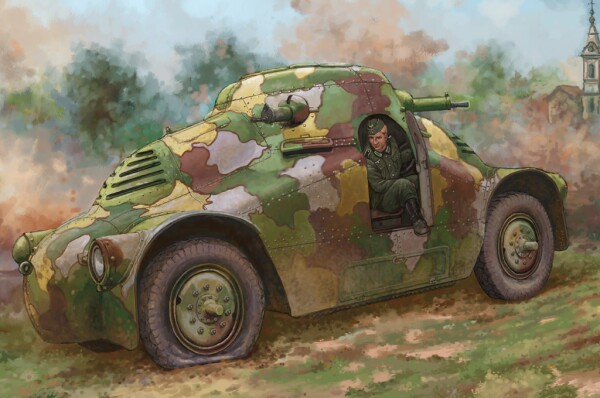 Сборная модель 1/35 Бронеавтомобиль Шкода ПА-2 «черепаха» ХоббиБосс 83888 детальное изображение Автомобили 1/35 Автомобили