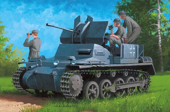 Збірна модель німецького Flakpanzer IA w/Ammo.Trailer детальное изображение Бронетехника 1/35 Бронетехника