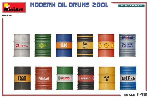 Scale model 1/48 Modern Oil Drums 200L MiniArt 49009 детальное изображение Аксессуары Диорамы