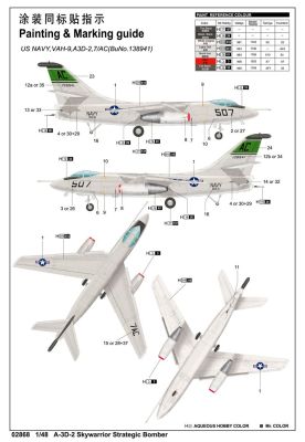 Збірна модель 1/48 Стратегічний бомбардувальник A-3D-2 Skywarrior Trumpeter 02868 детальное изображение Самолеты 1/48 Самолеты