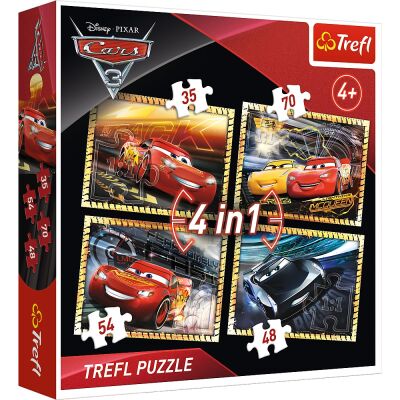 Puzzles 4in1: Ready to Race - Cars 3 детальное изображение Наборы пазлов Пазлы