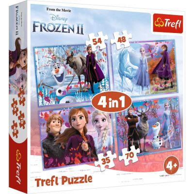 Puzzles 4in1: Unusual Journey - Frozen 2 детальное изображение Наборы пазлов Пазлы