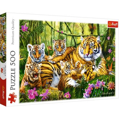 Пазлы Семья тигров 500шт детальное изображение 500 элементов Пазлы