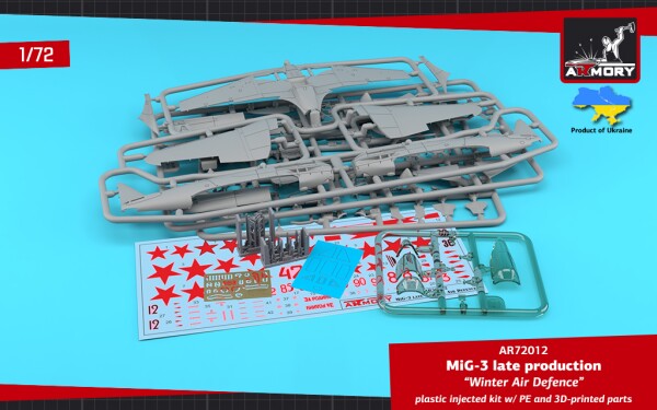 Сборная модель 1/72 Истребитель МиГ-3 поздних выпусков – «Зимняя ПВО» Armory Models Group 72012 детальное изображение Самолеты 1/72 Самолеты
