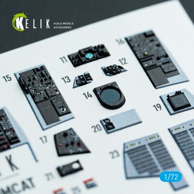 Grumman F-14 A Tomcat 3D декаль інтер'єр для комплекту HobbyBoss 1/72 KELIK K72217 детальное изображение 3D Декали Афтермаркет