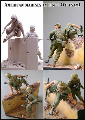 American marines in fight (Vietnam) детальное изображение Фигуры 1/35 Фигуры