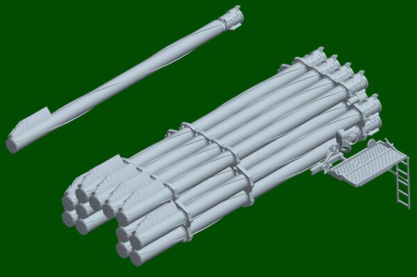 Buildable model 9A52-2 Smerch-M multiple rocket launcher of RSZO 9k58 Smerch MRLS детальное изображение Зенитно ракетный комплекс Военная техника