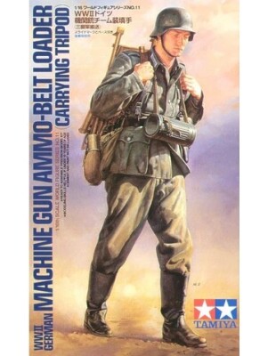 Сборная модель 1/16 Фигура Немецкий пулеметчик (Переноска штатива) Tamiya 36311 детальное изображение Фигуры 1/16 Фигуры