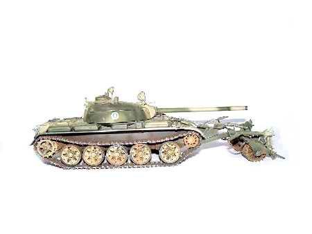 Сборная модель 1/35 Танк T-55 W/КМТ-5  вооружение Финляндии Трумпетер 00341 детальное изображение Бронетехника 1/35 Бронетехника