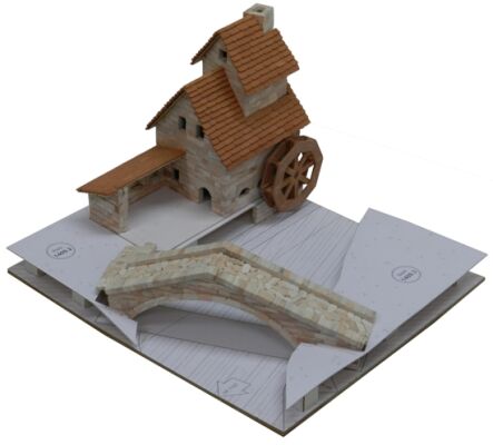 Ceramic constructor - forge with bridge and water wheel (FORJA CON PUENTE - WATERWHEEL FORGE) детальное изображение Керамический конструктор  Конструкторы