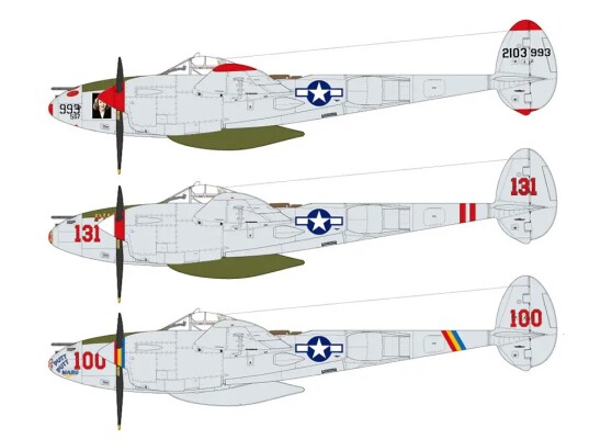 Збірна модель 1/48 літак Lockheed P-38J Lightning Tamiya 61123 детальное изображение Самолеты 1/48 Самолеты