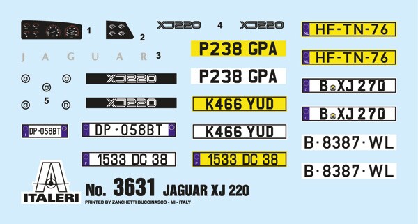 Збірна модель 1/24 Автомобіль Jaguar XJ220 Italeri 3631 детальное изображение Автомобили 1/24 Автомобили