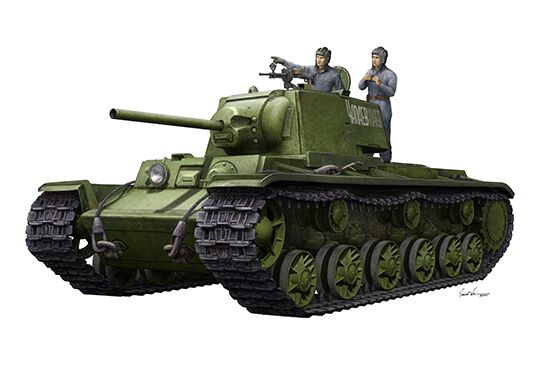 КВ-1 1942 г. Упрощенный танк с башней и экипажем детальное изображение Бронетехника 1/35 Бронетехника