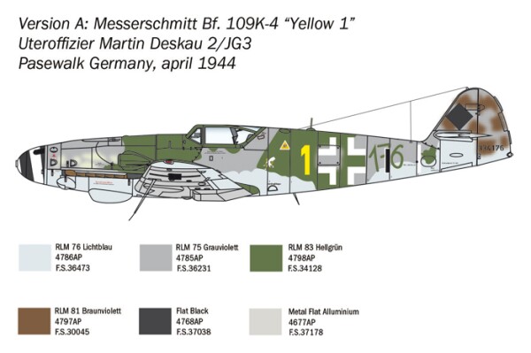 Збірна модель 1/48 Літак Messerschmitt Bf-109 K4 Italeri 2805 детальное изображение Самолеты 1/48 Самолеты