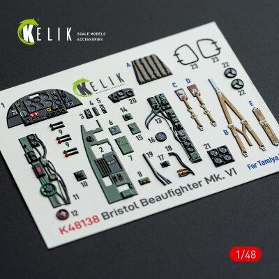 Bristol Beaufighter Mk.VI 3D декаль інтер'єр для комплекту Tamiya 1/48 KELIK K48138 детальное изображение 3D Декали Афтермаркет