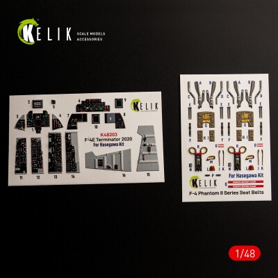 F-4E Terminator декаль интерьер для комплекта Hasegawa 1/48 KELIK K48203 детальное изображение 3D Декали Афтермаркет