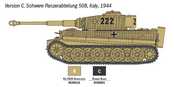 Збірна модель 1/56 Pz. kpfw. VI Tiger I Ausf.E - Стартовий набір - просте фарбування Italeri 75002 детальное изображение Бронетехника 1/56 Бронетехника