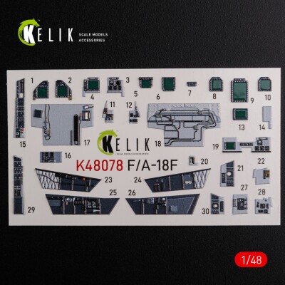 F/A-18F Super Hornet 3D decal interior for Meng 1/48 kit KELIK K48078 детальное изображение 3D Декали Афтермаркет