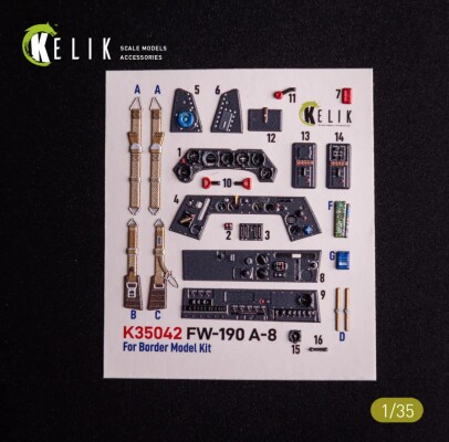 Focke Wulf Fw-190 A-8 3D декаль інтер'єр для комплекту Border Model 1/35 KELIK K35042 детальное изображение 3D Декали Афтермаркет