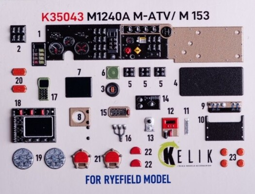 M1240A M-ATV 3D декаль інтер'єр для комплекту RFM 1/35 KELIK K35043 детальное изображение 3D Декали Афтермаркет