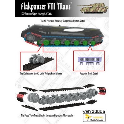 Збірна модель 1/72 Німецький надважкий зенітний танк Flakpanzer VIII Maus Vespid Models VS720005 детальное изображение Бронетехника 1/72 Бронетехника