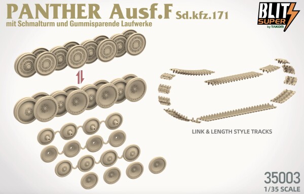 Збірна модель 1/35 Танк Пантер Ausf. F Takom 35003 детальное изображение Бронетехника 1/35 Бронетехника