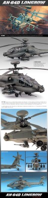 Збірна модель 1/48 Вертоліт AH-64D LONGBOW Apache Academy 12268 детальное изображение Вертолеты 1/48 Вертолеты