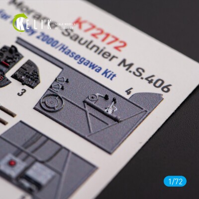Morane-Saulnier M.S.406 3D декаль інтер'єр для комплекту Hobby 2000/Hasegawa1/72 KELIK K72172 детальное изображение 3D Декали Афтермаркет