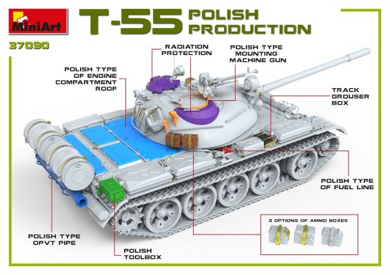 T-55A Polish Produktion детальное изображение Бронетехника 1/35 Бронетехника