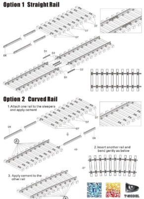 Збірна модель 1/72 Німецькі залізничні колії  (включає 4 колії,   35см ) T-Model A72003 детальное изображение Железная дорога 1/72 Железная дорога