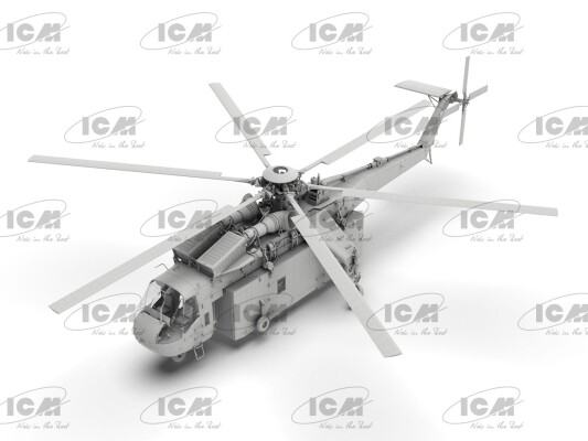 Сборная модель 1/35 вертолет CH-54A Tarhe с универсальным военным контейнером ICM 53057 детальное изображение Вертолеты 1/35 Вертолеты
