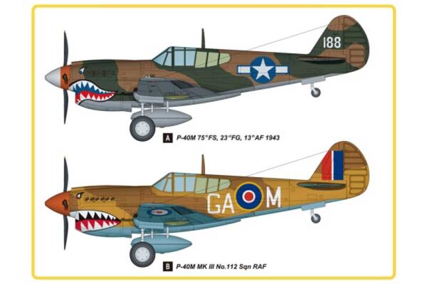 Сборная модель американского истребителя P-40M &quot;Warhawk&quot; детальное изображение Самолеты 1/72 Самолеты