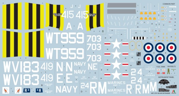 Збірна модель 1/48 Літак AD-4W Skyraider Italeri 2757 детальное изображение Самолеты 1/48 Самолеты