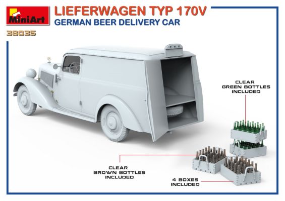 Німецька Вантажна Машина Тип 170V для доставки Пива детальное изображение Автомобили 1/35 Автомобили