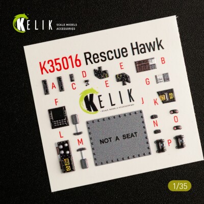 HH-60H Rescue Hawk 3D декаль інтер'єр для комплекту Kitty Hawk 1/35 KELIK K35016 детальное изображение 3D Декали Афтермаркет